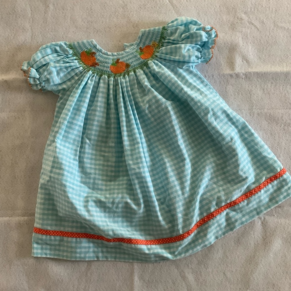 Pumpkin smocked dress